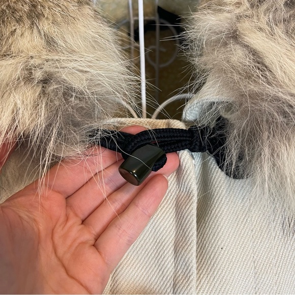 Marc by Marc Jacobs Fur trimmed Lined Pea Coat zip up cream size XS pockets - Picture 2 of 11